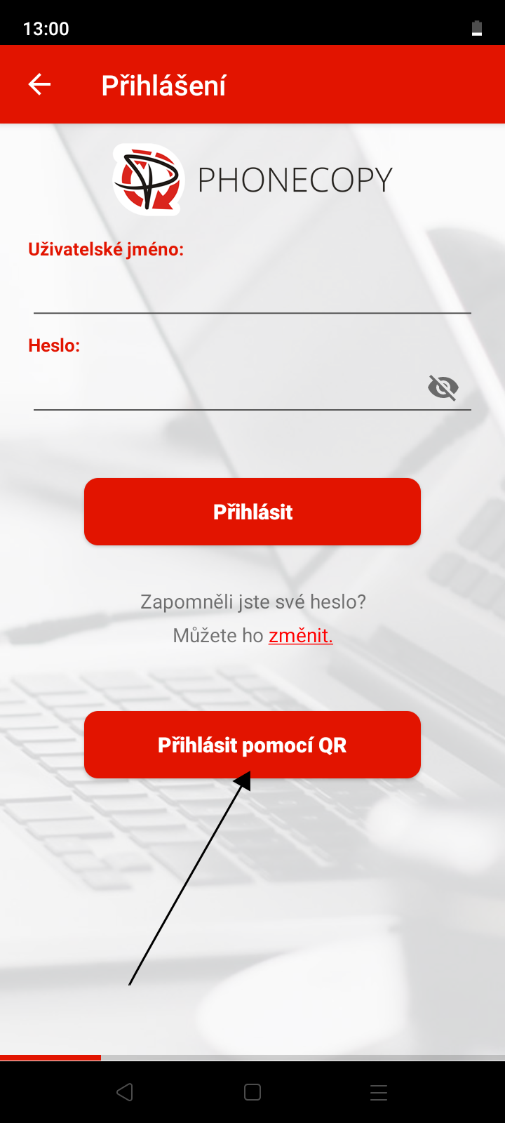 Přihlásit pomocí QR