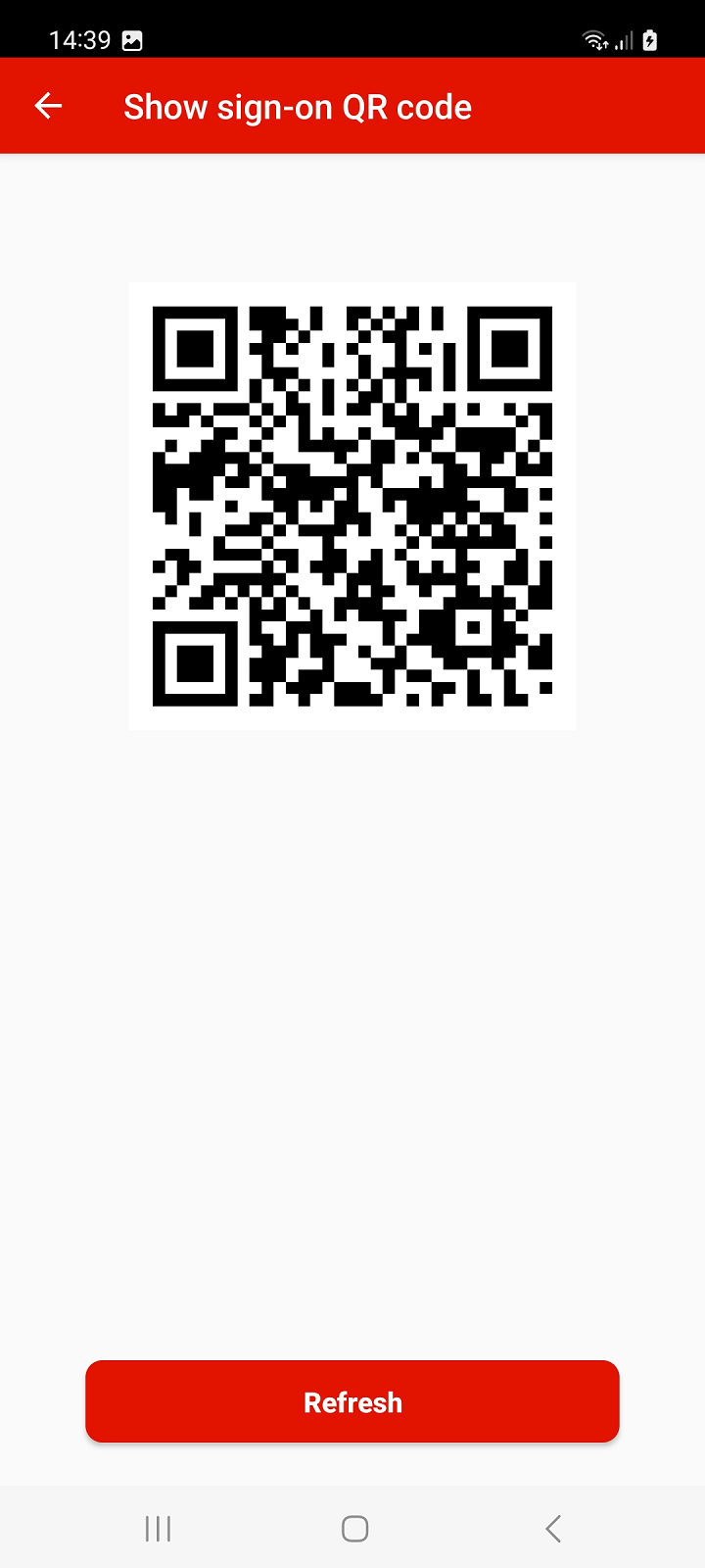 Sign on QR code