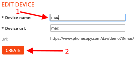 DAV device setup